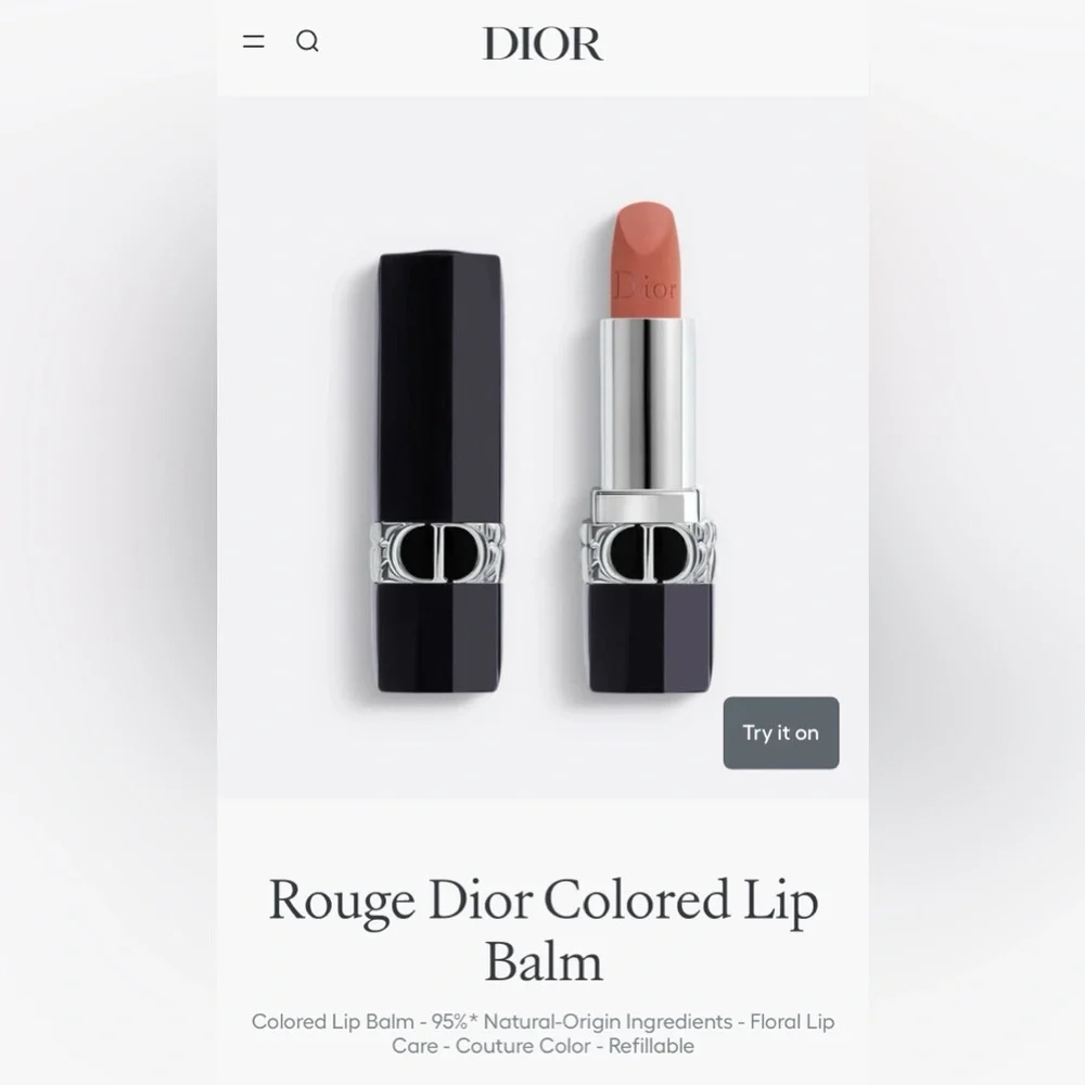 Rouge Dior Matte Balm Lipstick in Shade Rose Damascena